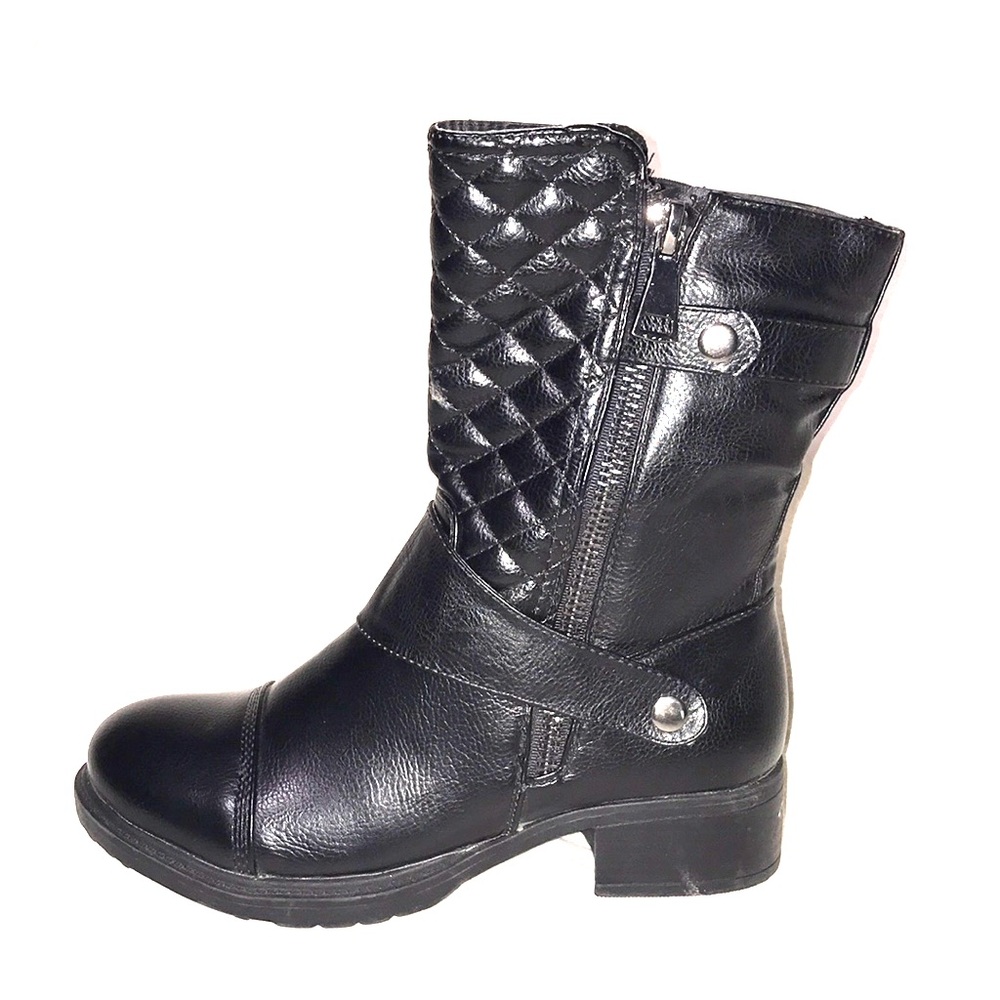 quilted faux leather boots
